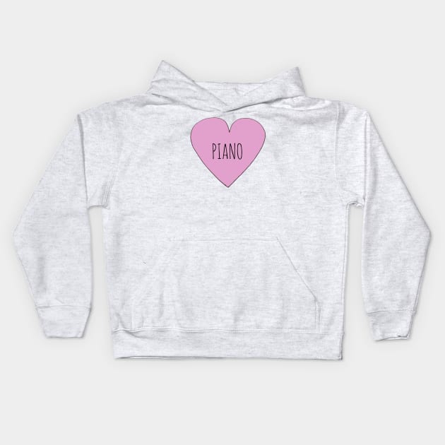 Piano Love Kids Hoodie by wanungara